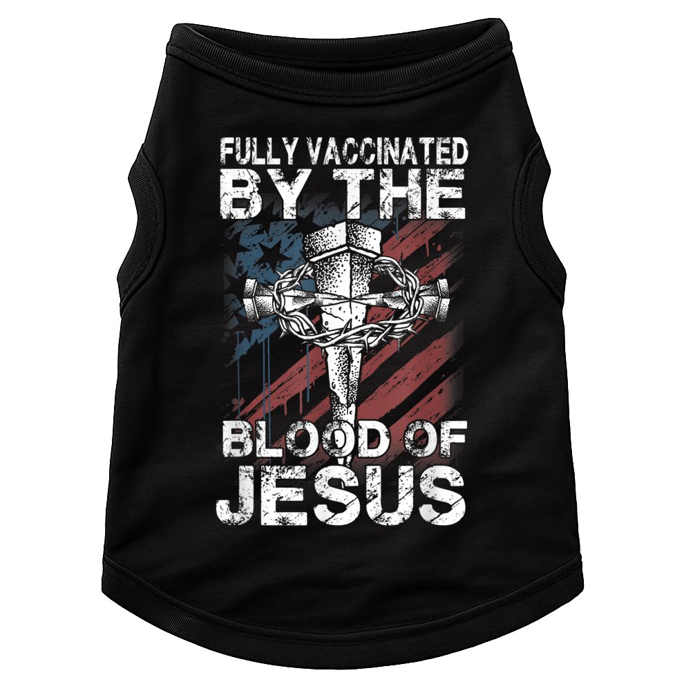 Fully Vaccinated By The Blood Of Jesus Faith Christian Doggie Tank