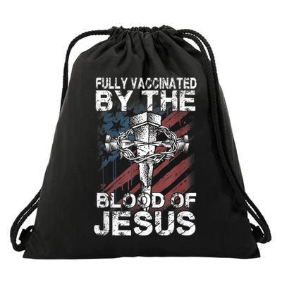 Fully Vaccinated By The Blood Of Jesus Faith Christian Drawstring Bag