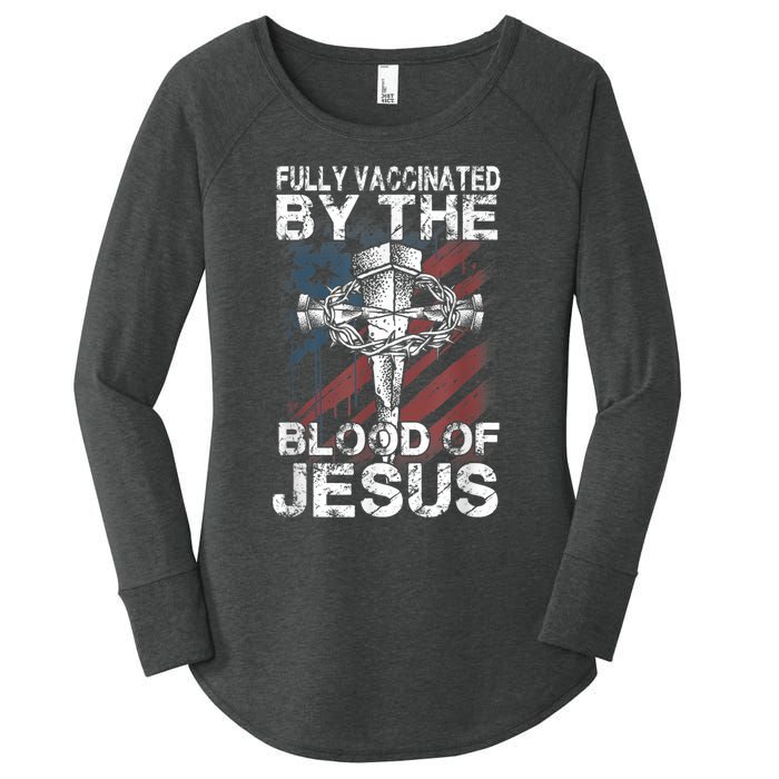 Fully Vaccinated By The Blood Of Jesus Faith Christian Women's Perfect Tri Tunic Long Sleeve Shirt