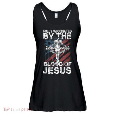 Fully Vaccinated By The Blood Of Jesus Faith Christian Ladies Essential Flowy Tank