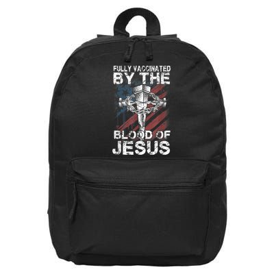 Fully Vaccinated By The Blood Of Jesus Faith Christian 16 in Basic Backpack