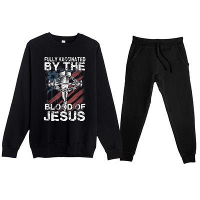 Fully Vaccinated By The Blood Of Jesus Faith Christian Premium Crewneck Sweatsuit Set