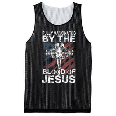 Fully Vaccinated By The Blood Of Jesus Faith Christian Mesh Reversible Basketball Jersey Tank