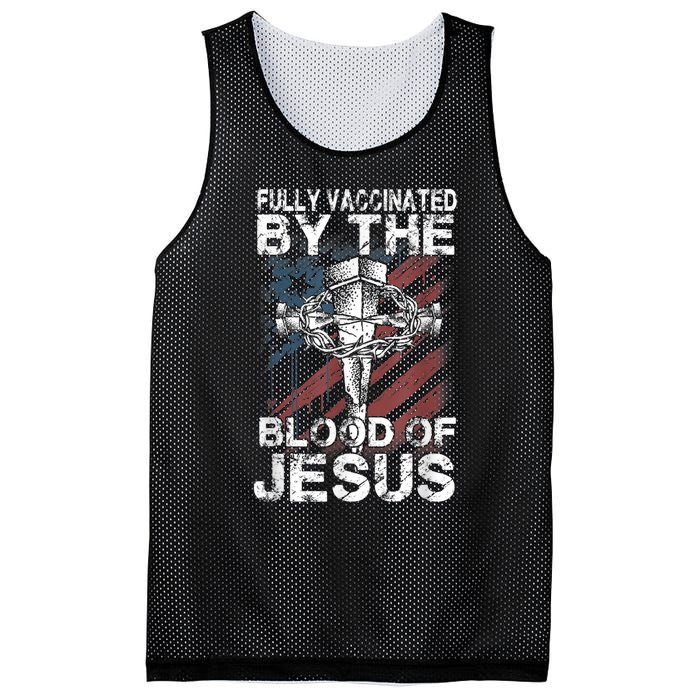 Fully Vaccinated By The Blood Of Jesus Faith Christian Mesh Reversible Basketball Jersey Tank