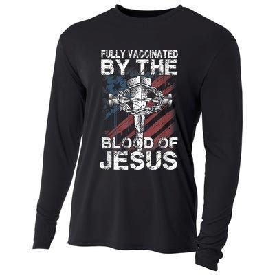 Fully Vaccinated By The Blood Of Jesus Faith Christian Cooling Performance Long Sleeve Crew