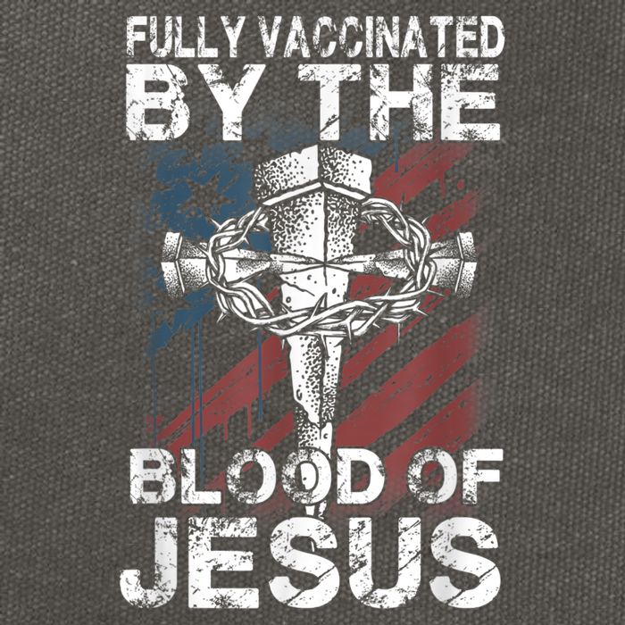Fully Vaccinated By The Blood Of Jesus Faith Christian Cotton Canvas Backpack