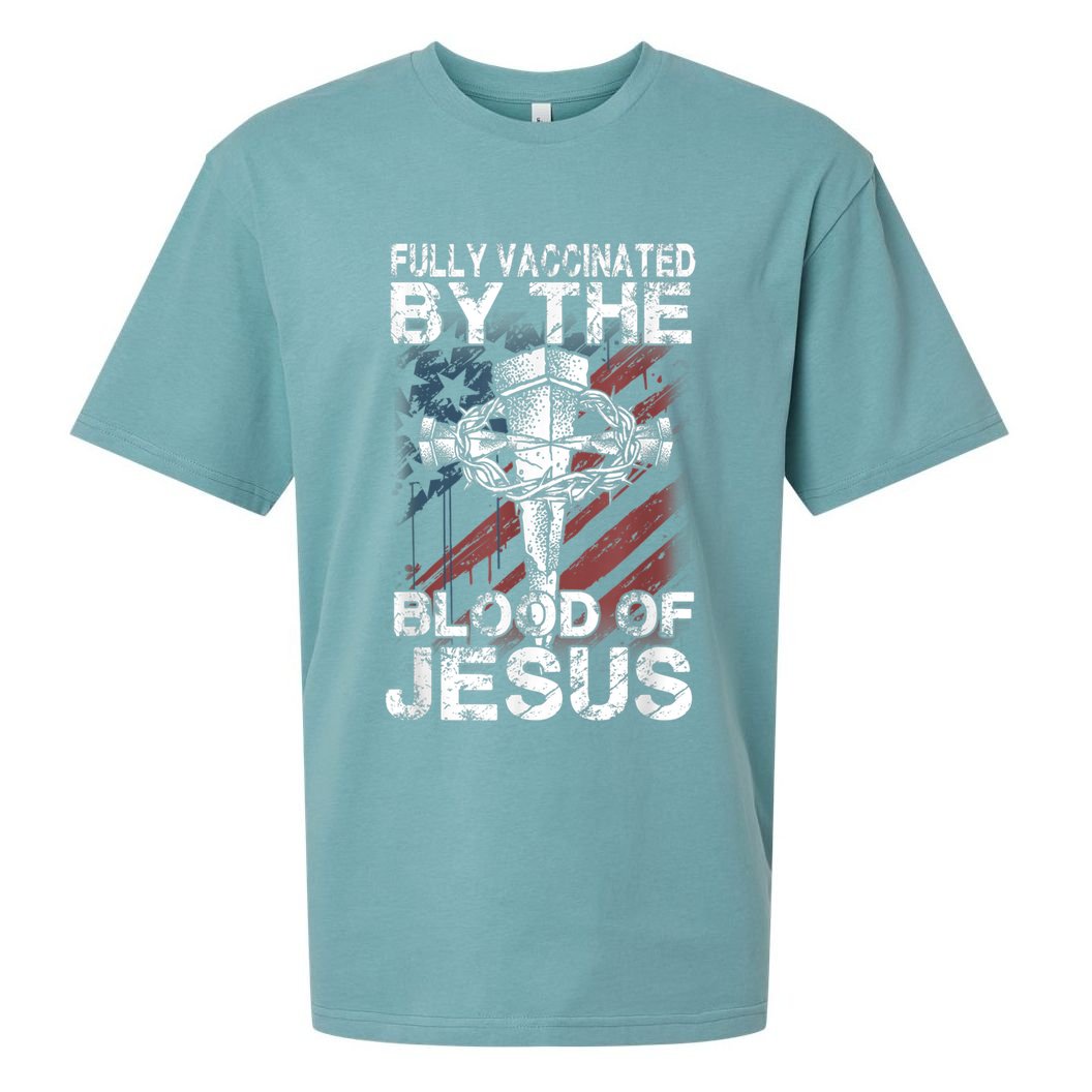 Fully Vaccinated By The Blood Of Jesus Faith Christian Sueded Cloud Jersey T-Shirt