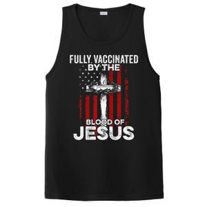 Fully Vaccinated By The Blood Of Jesus Christian USA Flag PosiCharge Competitor Tank