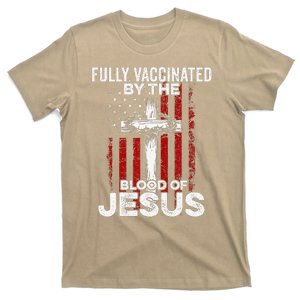 Fully Vaccinated By The Blood Of Jesus Christian USA Flag T-Shirt