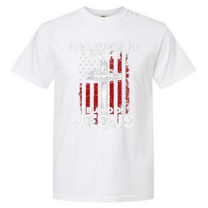 Fully Vaccinated By The Blood Of Jesus Christian USA Flag Garment-Dyed Heavyweight T-Shirt