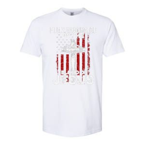 Fully Vaccinated By The Blood Of Jesus Christian USA Flag Softstyle CVC T-Shirt