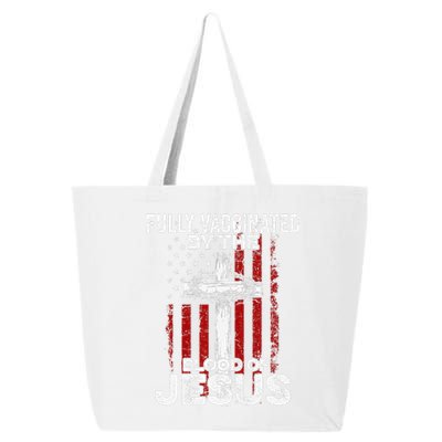 Fully Vaccinated By The Blood Of Jesus Christian USA Flag 25L Jumbo Tote