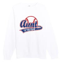 Funny Vintage Baseball Aunt of the Year Premium Crewneck Sweatshirt