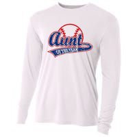 Funny Vintage Baseball Aunt of the Year Cooling Performance Long Sleeve Crew