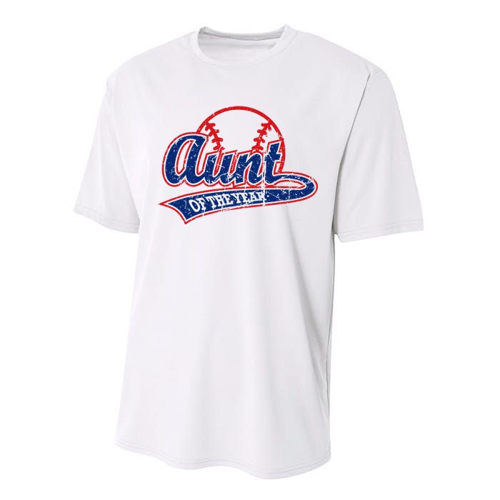 Funny Vintage Baseball Aunt of the Year Performance Sprint T-Shirt