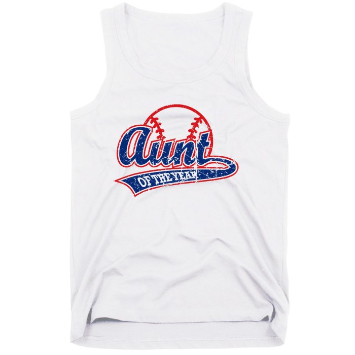 Funny Vintage Baseball Aunt of the Year Tank Top