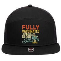 Fully Vaccinated By The Blood Of Jesus Funny Christian 7 Panel Mesh Trucker Snapback Hat