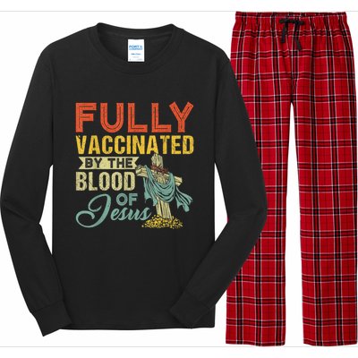 Fully Vaccinated By The Blood Of Jesus Funny Christian Long Sleeve Pajama Set