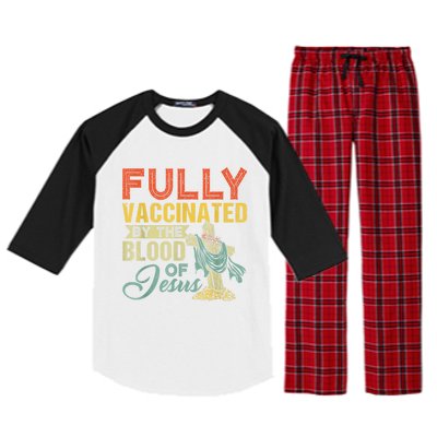 Fully Vaccinated By The Blood Of Jesus Funny Christian Raglan Sleeve Pajama Set