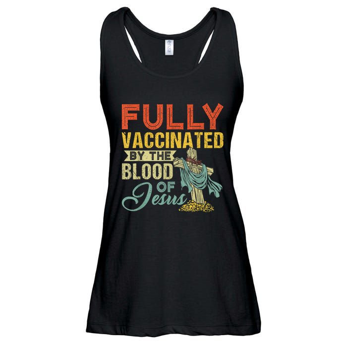 Fully Vaccinated By The Blood Of Jesus Funny Christian Ladies Essential Flowy Tank