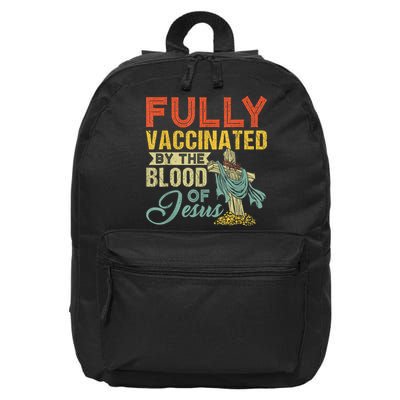 Fully Vaccinated By The Blood Of Jesus Funny Christian 16 in Basic Backpack