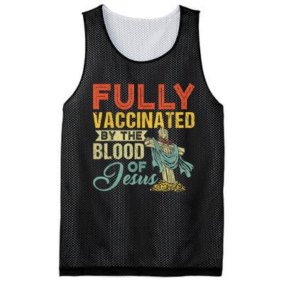 Fully Vaccinated By The Blood Of Jesus Funny Christian Mesh Reversible Basketball Jersey Tank