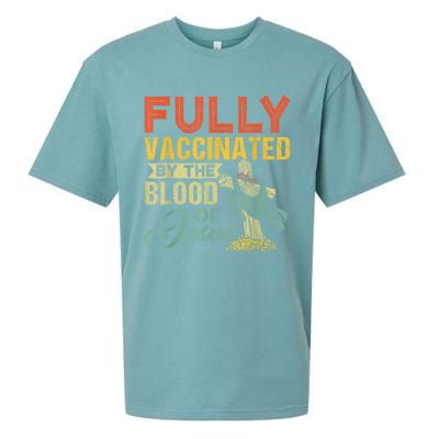 Fully Vaccinated By The Blood Of Jesus Funny Christian Sueded Cloud Jersey T-Shirt