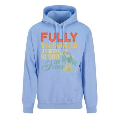 Fully Vaccinated By The Blood Of Jesus Funny Christian Unisex Surf Hoodie