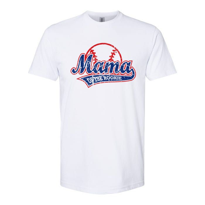 Funny Vintage Baseball Mama of the Rookie Softstyle CVC T-Shirt