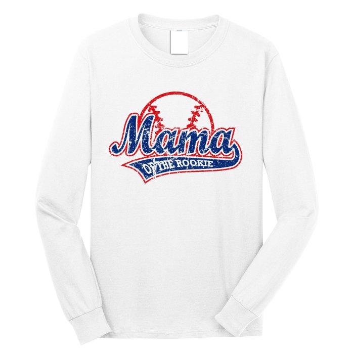 Funny Vintage Baseball Mama of the Rookie Long Sleeve Shirt