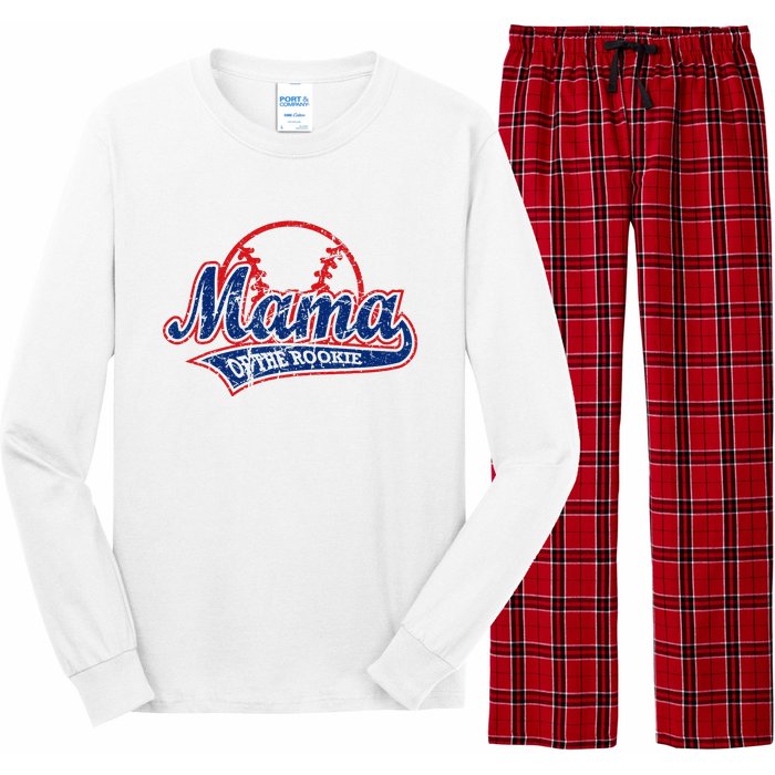 Funny Vintage Baseball Mama of the Rookie Long Sleeve Pajama Set