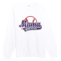 Funny Vintage Baseball Mama of the Rookie Premium Crewneck Sweatshirt