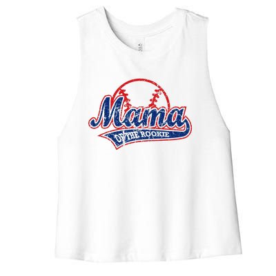 Funny Vintage Baseball Mama of the Rookie Women's Racerback Cropped Tank