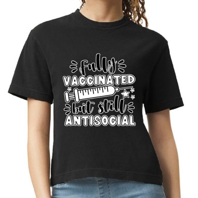 Fully Vaccinated But Still Antisocial Comfort Colors Boxy T-Shirt
