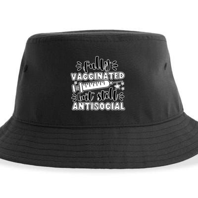 Fully Vaccinated But Still Antisocial Sustainable Bucket Hat