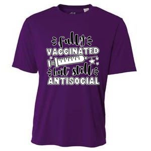 Fully Vaccinated But Still Antisocial Cooling Performance Crew T-Shirt