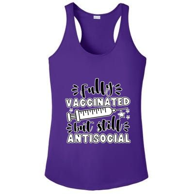 Fully Vaccinated But Still Antisocial Ladies PosiCharge Competitor Racerback Tank