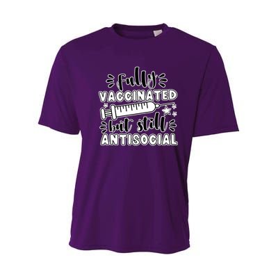 Fully Vaccinated But Still Antisocial Youth Performance Sprint T-Shirt