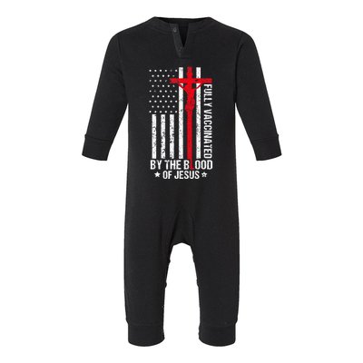 Fully Vaccinated By The Blood Of Jesus Christian Infant Fleece One Piece