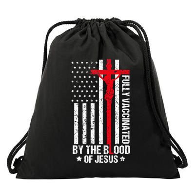Fully Vaccinated By The Blood Of Jesus Christian Drawstring Bag