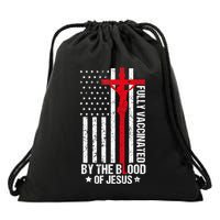 Fully Vaccinated By The Blood Of Jesus Christian Drawstring Bag