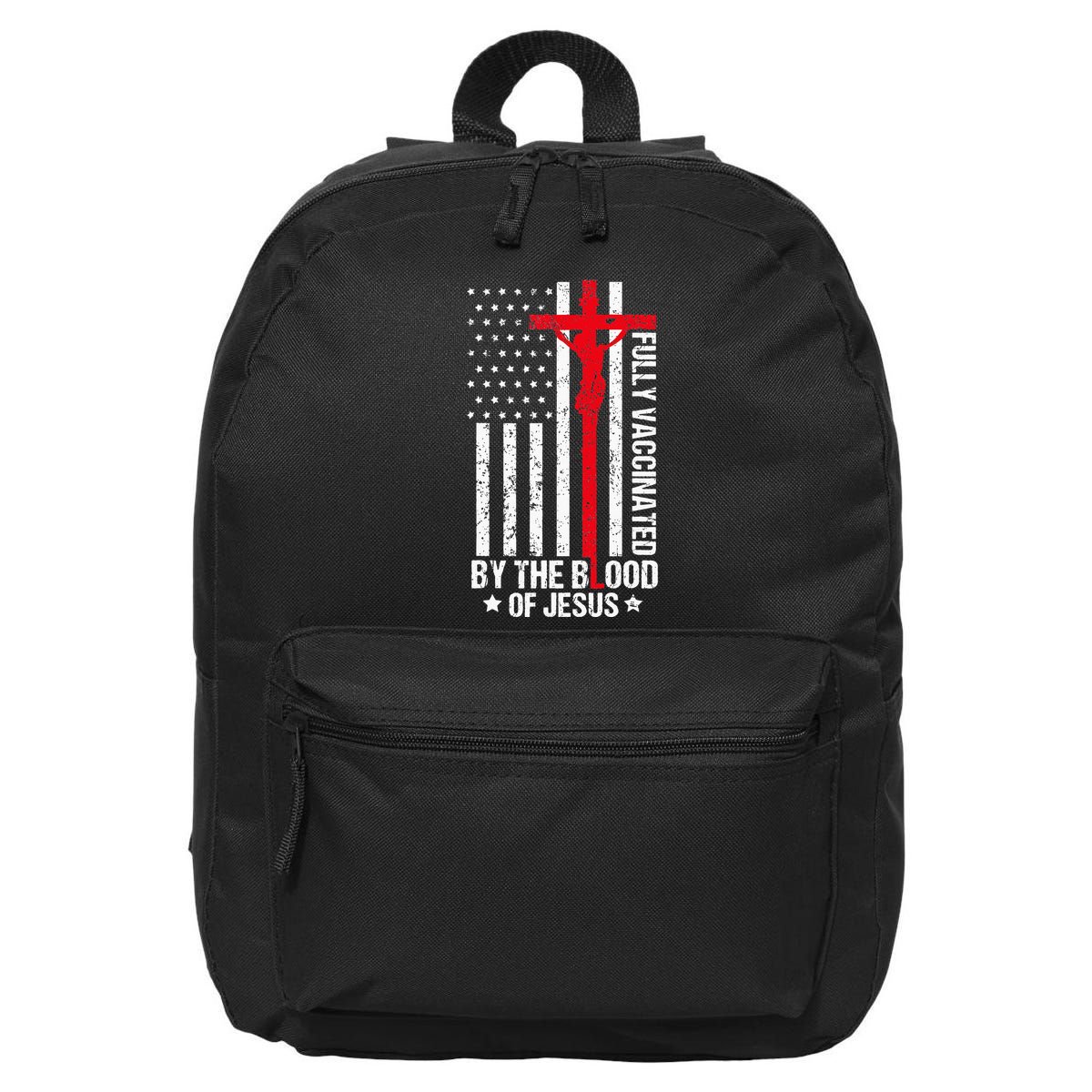 Fully Vaccinated By The Blood Of Jesus Christian 16 in Basic Backpack