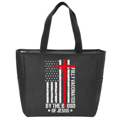Fully Vaccinated By The Blood Of Jesus Christian Zip Tote Bag