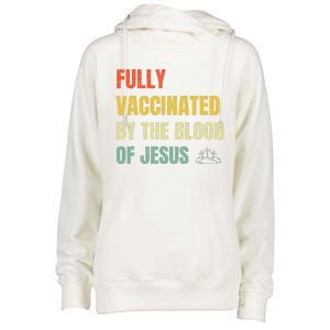 FULLY VACCINATED BY THE BLOOD OF JESUS (1) Womens Funnel Neck Pullover Hood