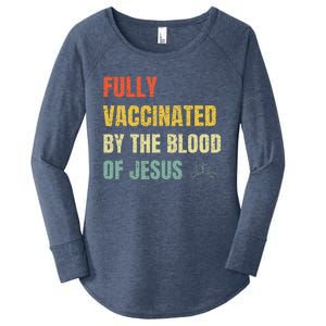 FULLY VACCINATED BY THE BLOOD OF JESUS (1) Women's Perfect Tri Tunic Long Sleeve Shirt