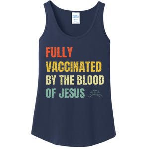 FULLY VACCINATED BY THE BLOOD OF JESUS (1) Ladies Essential Tank