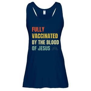 FULLY VACCINATED BY THE BLOOD OF JESUS (1) Ladies Essential Flowy Tank