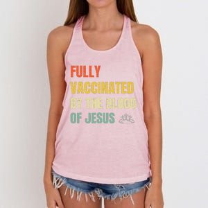 FULLY VACCINATED BY THE BLOOD OF JESUS (1) Women's Knotted Racerback Tank