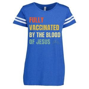 FULLY VACCINATED BY THE BLOOD OF JESUS (1) Enza Ladies Jersey Football T-Shirt