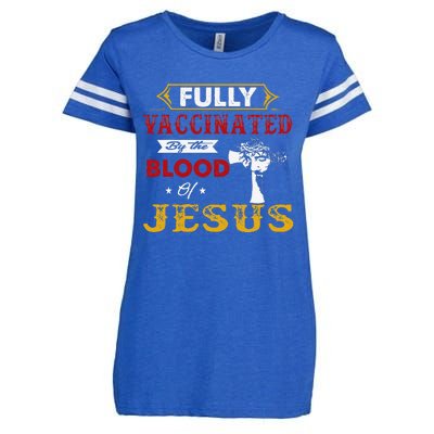 Fully Vaccinated By The Blood Of Jesus Enza Ladies Jersey Football T-Shirt